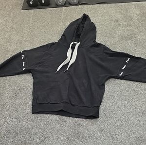 Ptula Black Hoodie with White Drawstrings